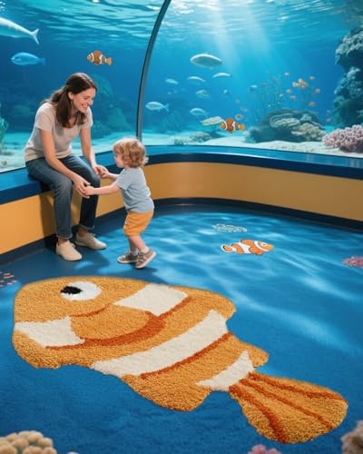 Cute Animal Bathroom Rugs, Plush Absorbent Bath Mats for Bathroom, Clownfish - Picture 5 of 7