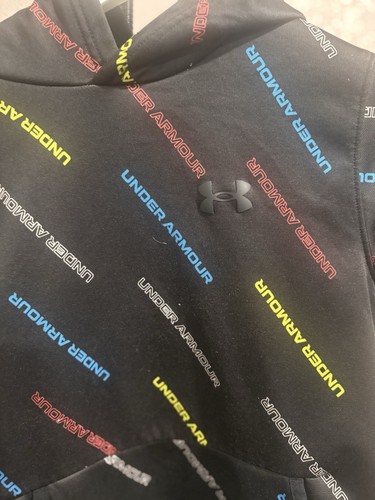 Under Armour Boys Fleece Printed Hoodie Size Medium Used - Picture 2 of 8