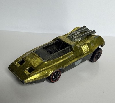 Vintage 1969 Hot Wheels Peeping Bomb Olive Redline Hong Kong Diecast Car
