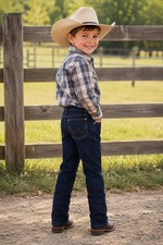 Wrangler Boys Jeans Original Fit Adjustable Waist Dark Wash 6 Slim NWT