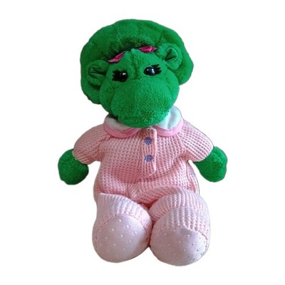 11'' Barney Friends Baby Bop Plush Animal Lyon Triceratops Pink Bedtime Pajamas