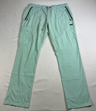 Grey's Anatomy Scrub Pants Women Large Mint Green Cargo Zip Pocket Drawstring