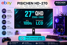 Pisichen  Monitor 27 Inch.  2K 100Hz Gaming Monitor, QHD 2560X1440 IPS. 3-5ms