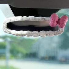 Elastic Auto Rear View Mirror Protector, Cute Automotive Interior Mirrors Pink