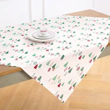 Solino Home Pure Linen Table Throw for Christmas, 52 x 52 Inch, Modern Christmas