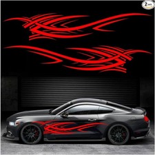 2Pcs 94.4'' Universal Flame Graphics Car Auto Body Side Sticker Racing Sports Se