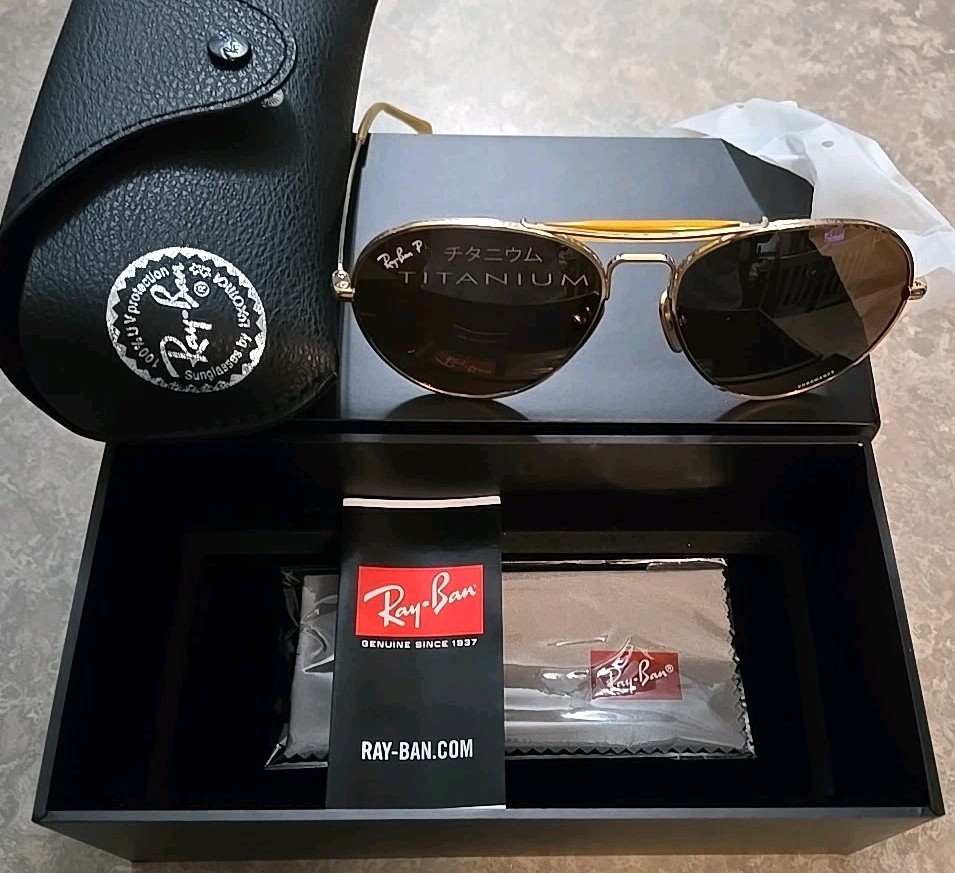 🔥 RAY-BAN Pilot TITANIUM POLAR CHROMANCE Round Sunglasses