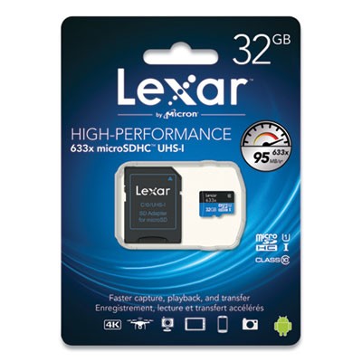 Lexar™ CARD,MICROSDHC,32GB,633X LSDMI32GBNL633A LEXAR MEDIA INC. Lexar™ - Picture 1 of 2