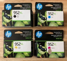 Lot Of Four (4) HP 952XL Ink Black Cyan Magenta Yellow EXP 2026 (Factory Sealed)