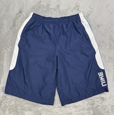 Vintage Y2K Nike Swim Trunks Youth Large 14-16 Navy Blue Shorts Spellout 90s