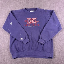 Genus Indiana Athletic Department  Unisex Dark Purple Pullover Sweatshirt Size L