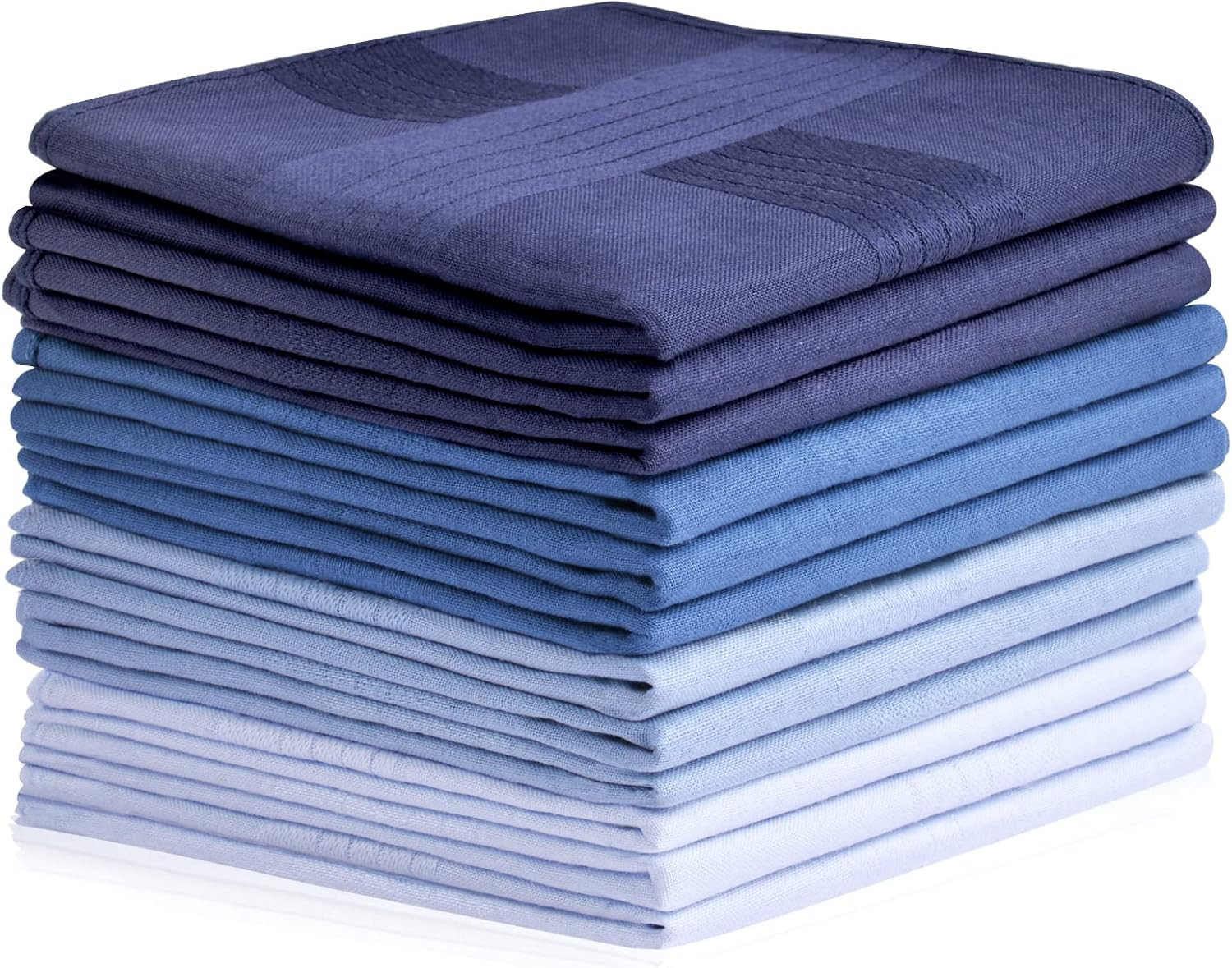 Aomig Mens Cotton Handkerchiefs 12 Pack Large Classic Hankies Pocket Squares UK