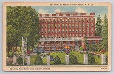 Hotel St Moritz Lake Placid New York NY 1954 Linen Postcard Hotel St Moritz Lake Placid New York NY 1954 Linen Postcard