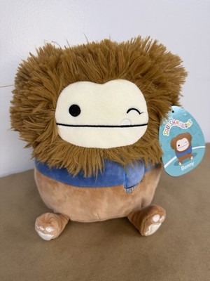 NWT Squishmallow 7.5  Benny the Bigfoot Blue Scarf Winking Brown Yeti 7-8  2023