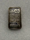 VINTAGE Johnson Matthey 1 Troy oz  .999 Fine Silver Bar Serial # B675968 ~ Toned