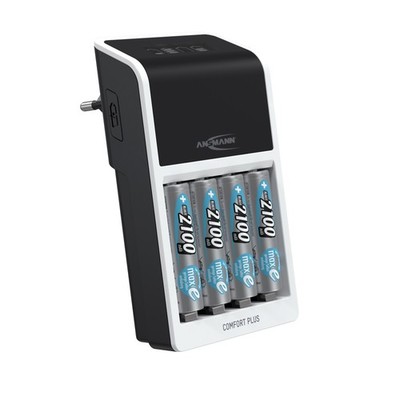 ANSMANN Comfort Plus Ladegerät 1-4 NiMH AAA / AA & 9V E-Block inkl. 4x 2100mAh