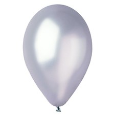 10 BALLONS LATEX METALLISÉS ARGENT BIO 30CM
