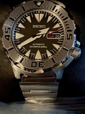 [Near MINT] SEIKO Black Monster 4R36-01J0 SRP307 Automatic Divers Mens Watch