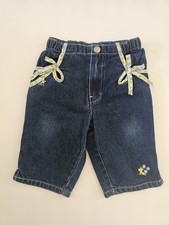 Vintage 90's Baby Gap Denim Jean Capris w/ Fabric Tie Pockets 12-18 Months