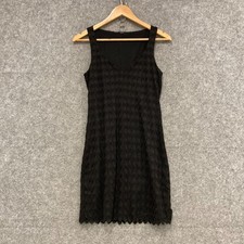 Zara Dress Womens Size Medium Black Tank Mini Sleeveless Stretch Jersey 6634