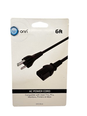 3 Prong AC Power Cord Cable Plug Standard PC Computer Monitor Desktop Printer TV