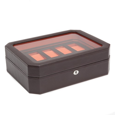 #ad Wolf 458406 Windsor 10 Piece Watch Box in Brown amp; Orange MSRP $315 $189.95