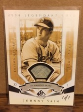 Johnny Sain 2004 Upper Deck SP Legendary Cuts Game Used Fabric Jersey #1/1 SSP