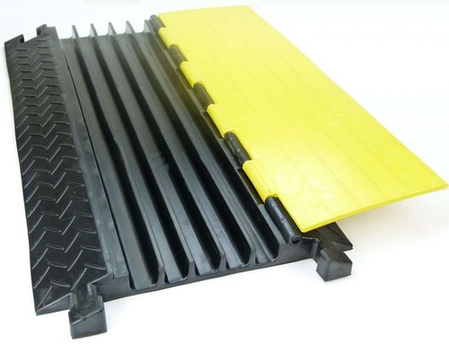 10 x 5 Kanal Gummi Kabelbrücke Schlauchbrücke PKW LKW Überfahrschutz Kabel Rampe - Bild 2 von 12