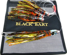 Black Bart EL SQUID JR Trolling Lure Daisy Chain Rigged - BROWN ORANGE GOLD DOT