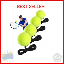 Gejoy 4 Packs Tennis Training Ball with String Tennis Trainer Balls Self Practic