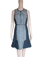 Rebecca Taylor Womens Sleeveless Black Dress Flounced Knee Length Aline Size 4