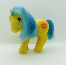 Original My Little Pony Gelb Sonne Vintage Nostalgie Pferd Blaue Haare XXX