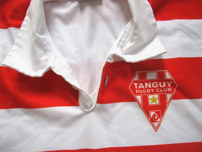 Maillot De Rugby Vintage Tanguy Gladiasport – Blanc/rouge, Taille L, Fabriqué En France