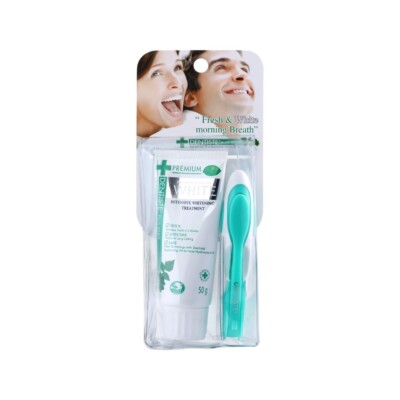 Dentiste Travel Pack Premium & Natural White Toothpaste 50g +Foldable Toothbrush