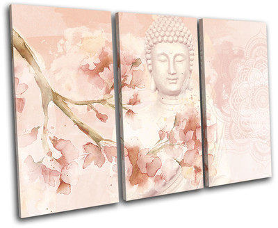 Buddha Peace Mandala Rose Religion TREBLE Leinwand Wand Kunst Bild drucken