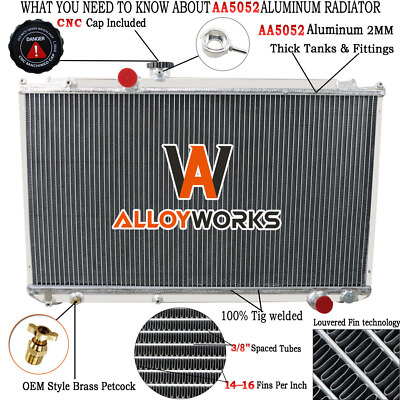 3 Row Aluminum Radiator For 96-2001 98 TOYOTA MARK II Chaser JZX100 1JZ-GTE 2.5L