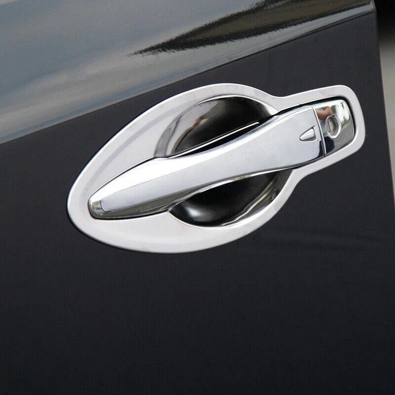 Cubierta de cuenco de puerta lateral exterior de acero cromado 8 piezas para Nissan Altima 2013-2018 Foto 3 de 4