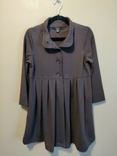 Fever Women's S Coat Brown Collared 3 Buttons Long Sleeve Pleated