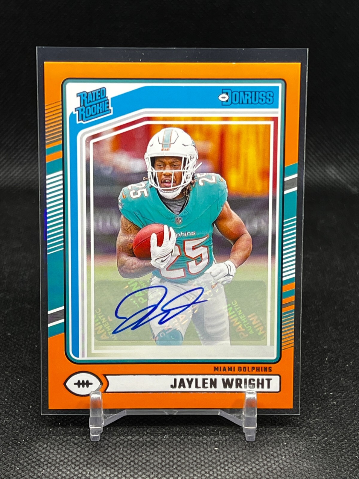 2024 Donruss Football Orange Auto Rated Rookie Jaylen Wright #344 RC