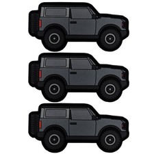 3 Pack Carbonized Gray Ford Bronco 6th Gen PVC Rubber Patch Hook Loop Backing