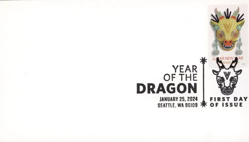 USA 2024 LUNAR NEW YEAR: YEAR OF THE DRAGON. A FIRST DAY OF COVER