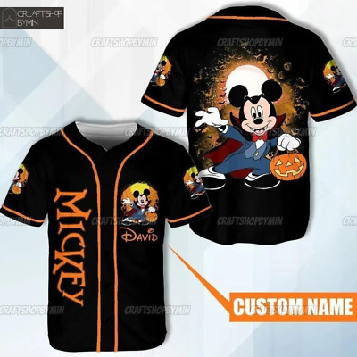Custom Mickey Pumpkin 3D BASEBALL JERSEY SHIRT All Over Print US Size Best Price