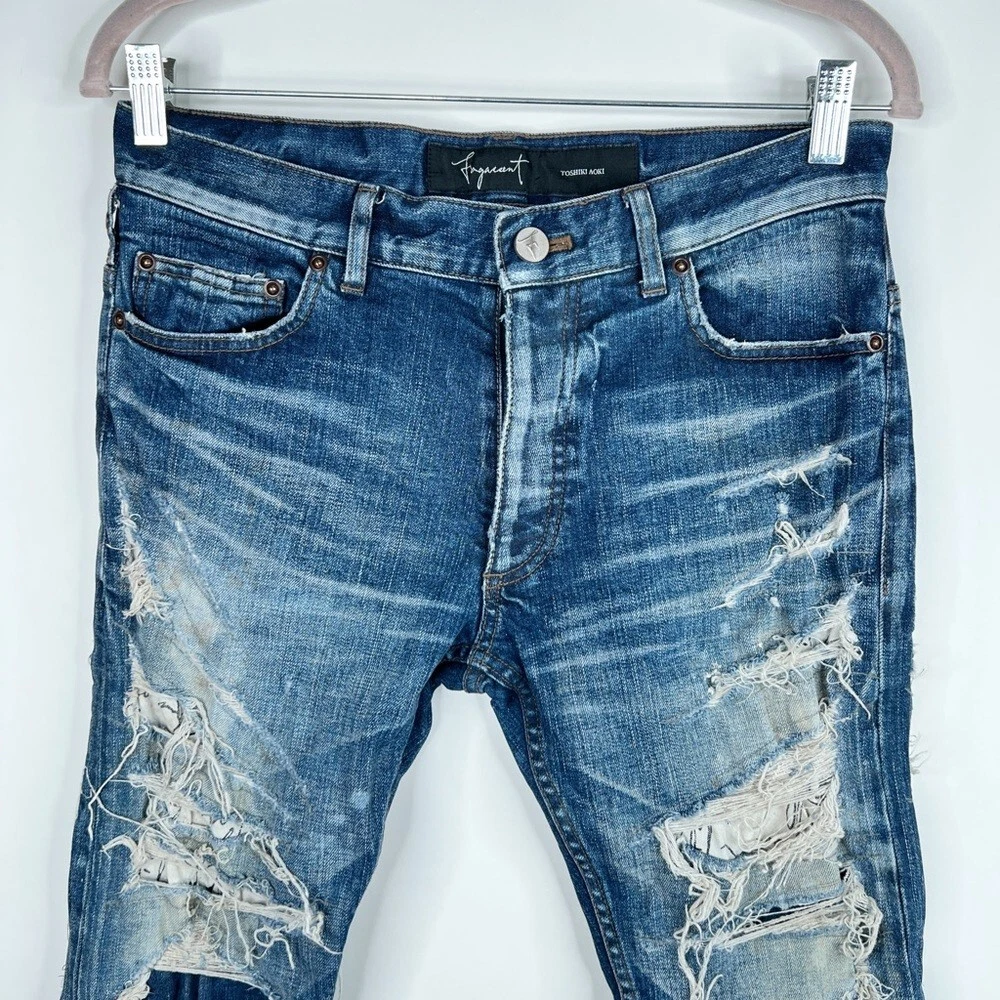 Fagassent Toshiki Aoki Denim Jeans Jesus Cut Distressed Japanese Denim 30 Waist