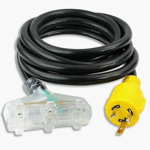 Leisure Cords L530P to (3) 515R Generator Cord adapter 30 amp to 15