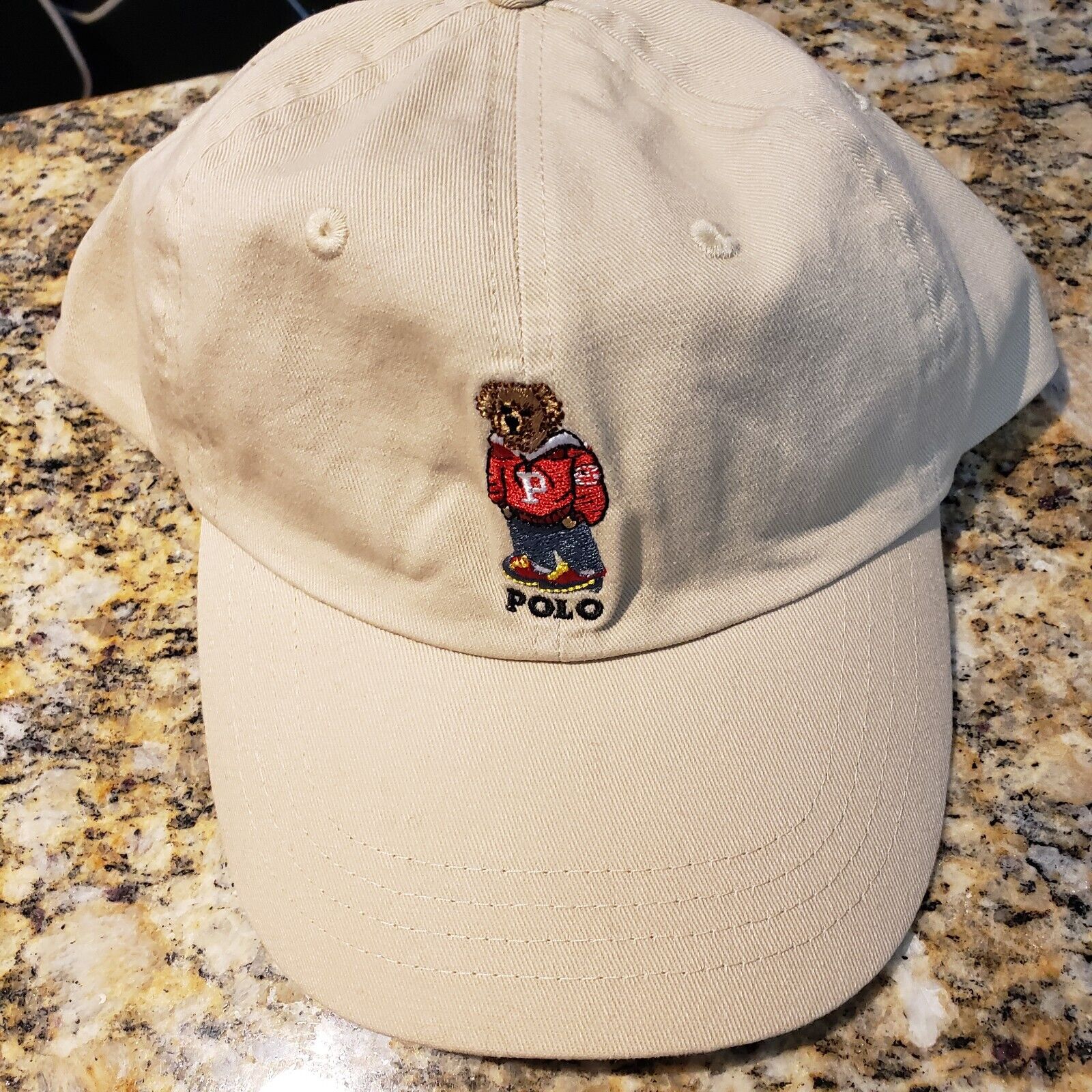 POLO RALPH LAUREN LIMITED VARSITY POLO BEAR 🐻 LOGO KHAKI CAP HAT