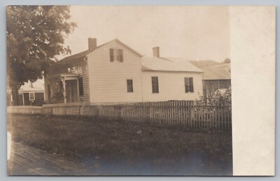 #ad Large Residential House on Dirt Road c1920 RPPC Photo Postcard $5.20