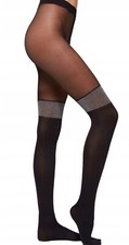 Collant Strumpfhosen CALZEDONIA 70 Denier SHINY  LEGS  Elastico PARTY NERO