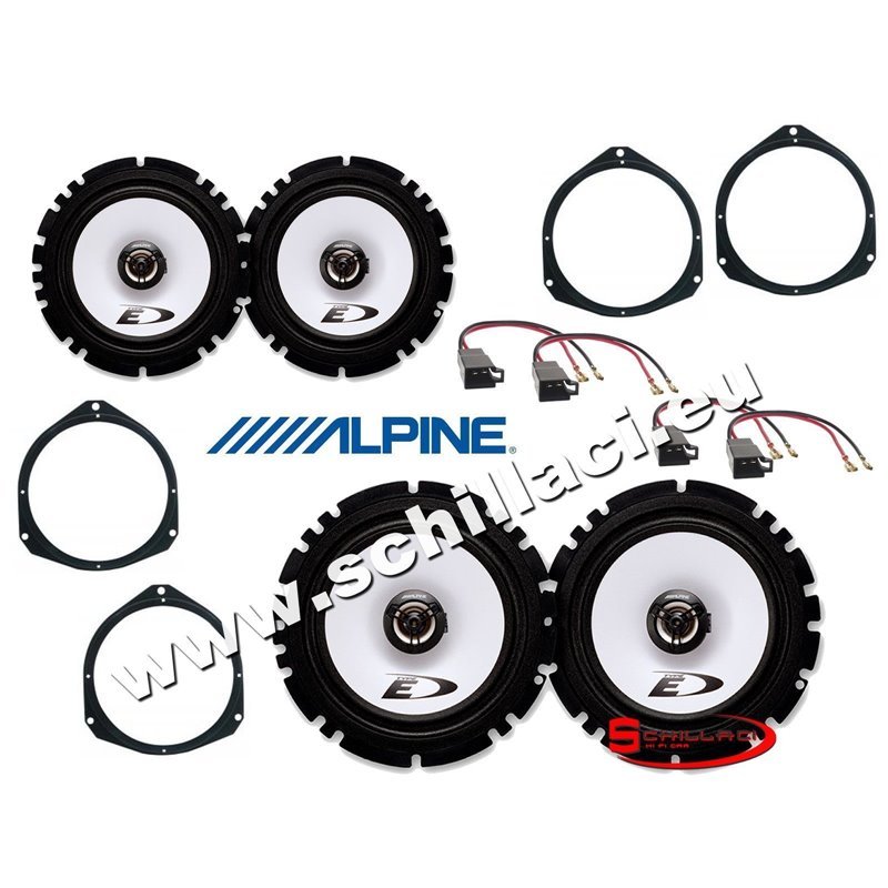 Upgrade Audio Alpine Fiat 500X/L e Tipo - Kit 4 Altoparlanti 165mm
