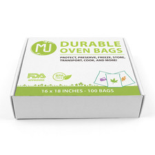 Oven Bags 100 Pack for Turkey Herb Garden Smell Proof All-Purpose - 16" x 18"