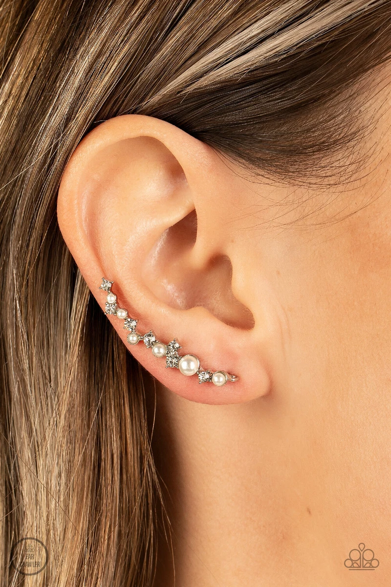Paparazzi Couture Crawl White Crawler Earrings NEW RELEASE